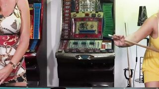 DaCada and Gina share a cock on the pool table