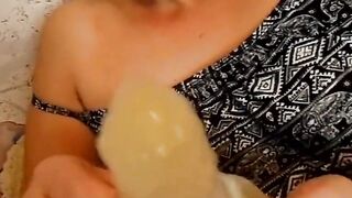 Red Haired mom uses a sex sex sex toy on herself