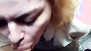 Nerdy red haired loves munching a hard shaft