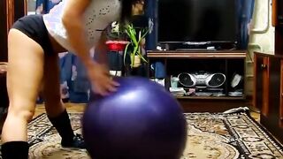 Having Fun naughtily and sexily on a Pilates ball
