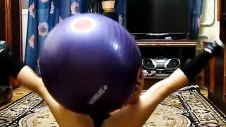 Having Fun naughtily and sexily on a Pilates ball