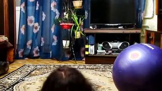 Having Fun naughtily and sexily on a Pilates ball