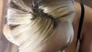 Big Boobs Blonde Takes a Lot of Cum on her Fake Boobs