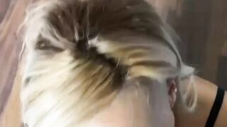 Big Boobs Blonde Takes a Lot of Cum on her Fake Boobs