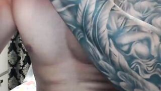 Impressive tattoo shaved hair masturbating Part 2