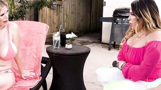 Railing My Gigantic Tit Blonde Teacher with My sexy Stepmom