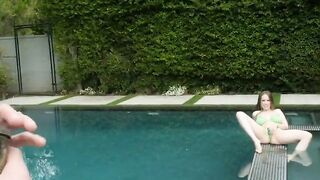 Bouncy Boobed Jackie Hoff Seduces Her Boyfriend By The Pool