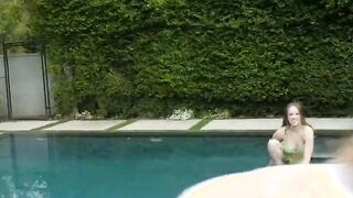 Bouncy Boobed Jackie Hoff Seduces Her Boyfriend By The Pool