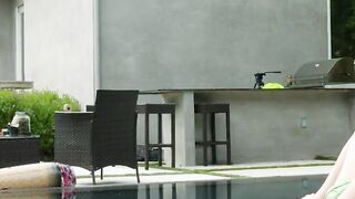 Bouncy Boobed Jackie Hoff Seduces Her Boyfriend By The Pool