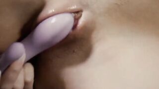 Sultry babe fucks her tight wet twat with her sex sex toy