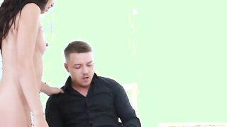 Dark Haired 19 Yo Roxy Sky Rides Her BFs Cock Till Cum Seeps Out