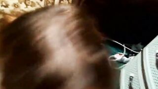 Dark Haired step daughter sucks like a real expert