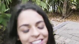 POV Sensual Outdoor Fucking With All Natural Dark Hair babe (Vienna Ebony) -