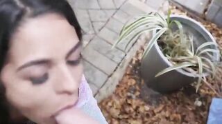 POV Sensual Outdoor Fucking With All Natural Dark Hair babe (Vienna Ebony) -