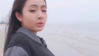 A Pretty Girl at the Beach Fucking a Str
