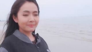 A Pretty Girl at the Beach Fucking a Str