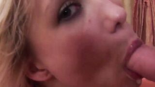 Blonde milf's friend getting her cunt demolished hard