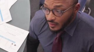 Black dude fucks her tattooed ts boss