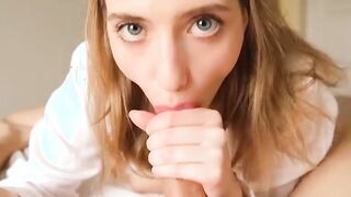 Close up Sloppy Blowjob Cumshot in Mouth