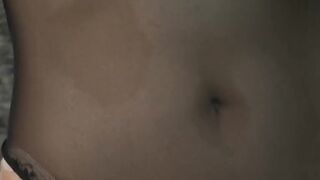 Pretty dark hair with irresistible hooters plays with her wet pussy