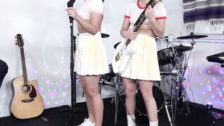 Talented Korean teen and her BFFS fucked