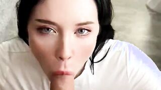 Gorgeous Brunette Shoots Her First Porn - Deepthroat and Passionate Fucking