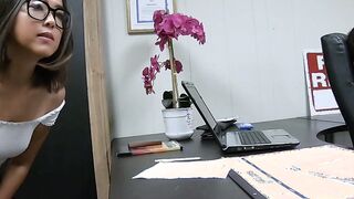 Hot small tits Asian teen got new job