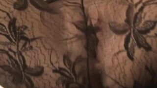 sexy dark hair barely legal in stockings fucks her cunt wi