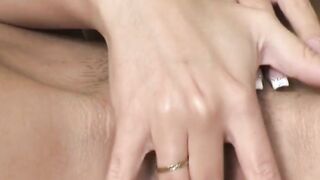 Turned On thin dark haired lover gets nude and fucks vibrator