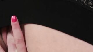 Cutie Turned On long-tit young blonde bimbo finger-fucks twat to orgasm