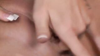 Huge Tits blonde hoe in heels finger-fucks wet tight vagina to orgasm