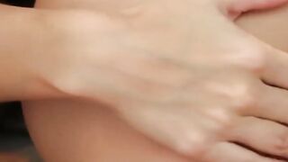Slutty young huge tit dark haired Beauty fucks twat with vibrator to ograsm