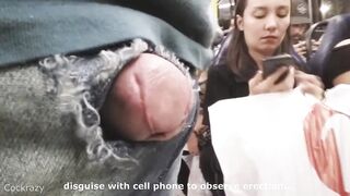 Meek Girl traveling with hard dick out pants
