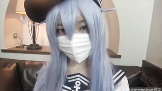 Asian cute Women does cosplay and gets jizzed