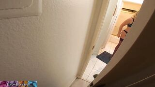 Stepson watches stepmom taking off her lingerie then has sex
