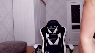 Russian chick shows her twat and butt plug