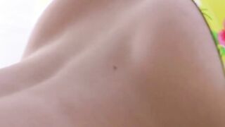 Amazingly Hot Bombshell bikini clad Alyssa Branch plays with her sex vibrator by the pool