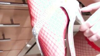 Turned On slutty young dark haired into lingerie strokes her pussy to orgasm