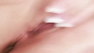Cute 19 year mature dark hair Shay Laren plays with her gigantic natural-boobies