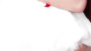 Mia Malkova rubs her self to orgasm by the Christmas tree
