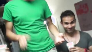 Slutty blonde college snatch with mouth starts dorm room sex party