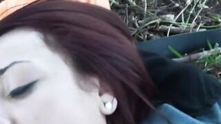 Huge Tit amateur red haired is paid for some wet outside sex