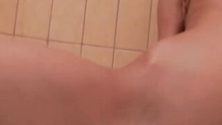 Tight tit blonde 19 yo getting anal from blue sex vibrator in