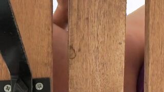 Goddess Big-tit Blonde bimbo fucks wet barely legal cunt with dildos public