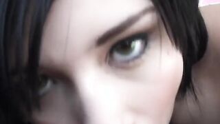 Lusty long-butt dark hair Latina 19 year mature GF fucks bf's long-dick