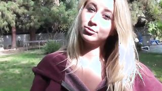 Turned On perky-tit blonde bimbo Casi James fucks pervert watching her