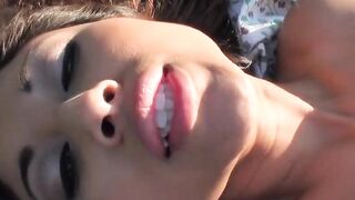 Bae gigantic-booty dark hair 19 year old Cali Lee sucks & fucks a cock public