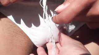 Bae gigantic-booty dark hair 19 year old Cali Lee sucks & fucks a cock public