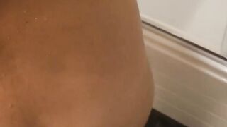 Turned On young blonde lover Molly Bennette fucks dick inside shower