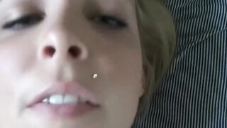 BEAUTY blond amateur Krystal Banks ride her BF's big-dick on camera